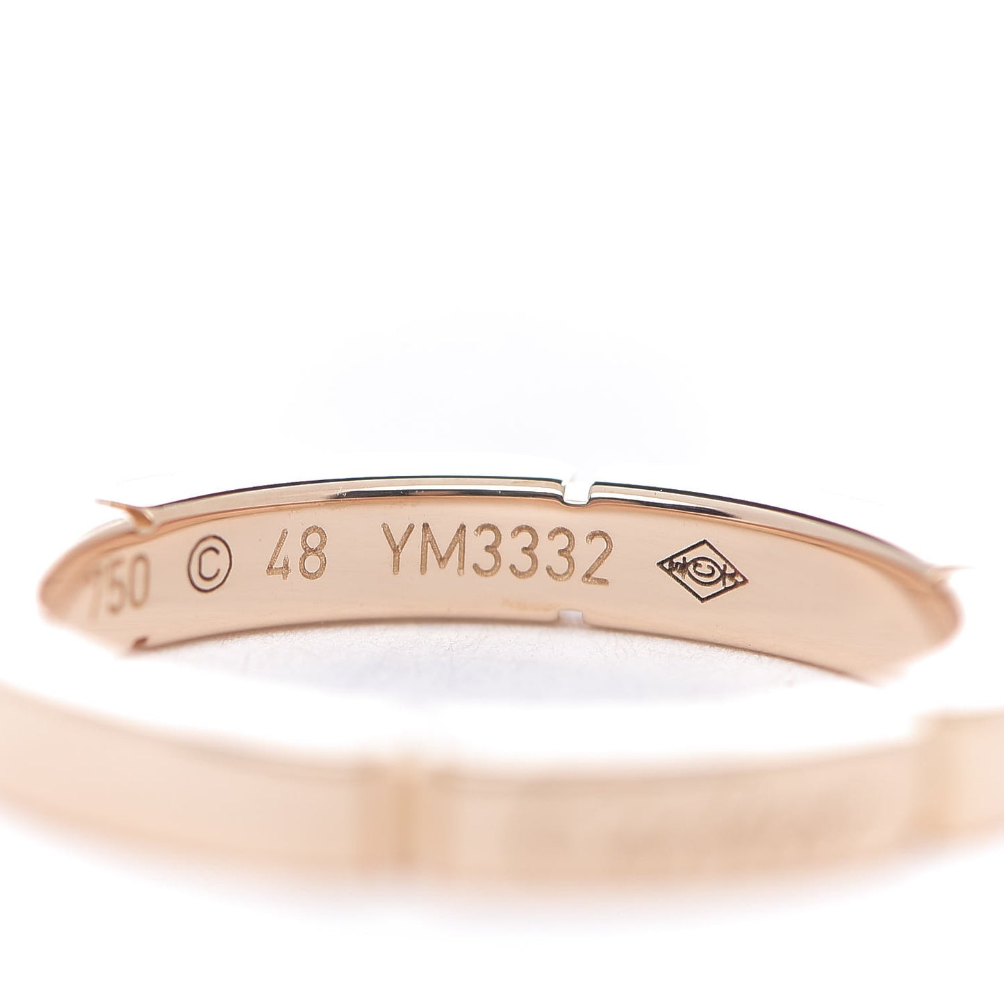 18K Pink Gold 2.5mm Maillon Panthere Wedding Band Ring 48 4.5