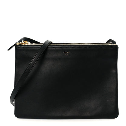 Celine Lambskin Large Trio Crossbody Bag Black 1 of 11