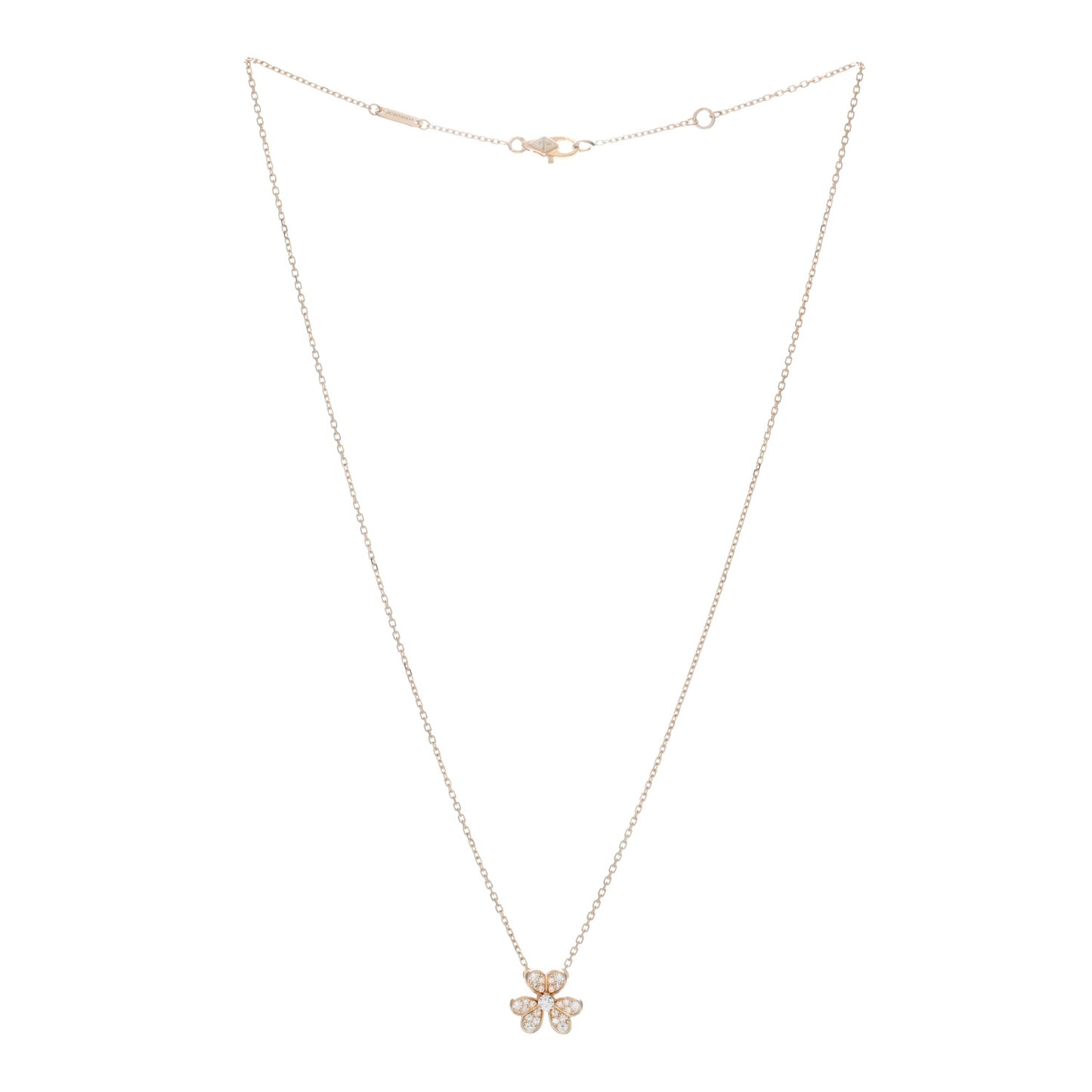 18K Rose Gold Diamond Mini Frivole Pendant Necklace