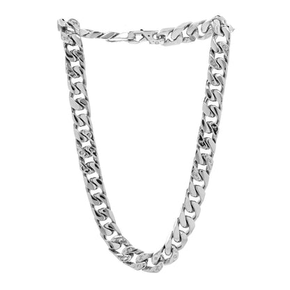 Louis Vuitton Metal Monogram Etched LV Chain Links Necklace Silver 3 of 5