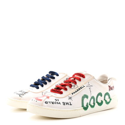 Chanel X PHARRELL WILLIAMS Canvas Womens Sneakers 38 White Multicolor 4 of 11