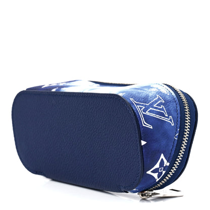Louis Vuitton Cowhide Monogram Bandana Sunglasses Case GM Blue White 8 of 11