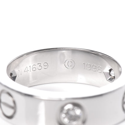 Cartier 18K White Gold 3 Diamond 5.5mm LOVE Ring 49 4.75 5 of 5