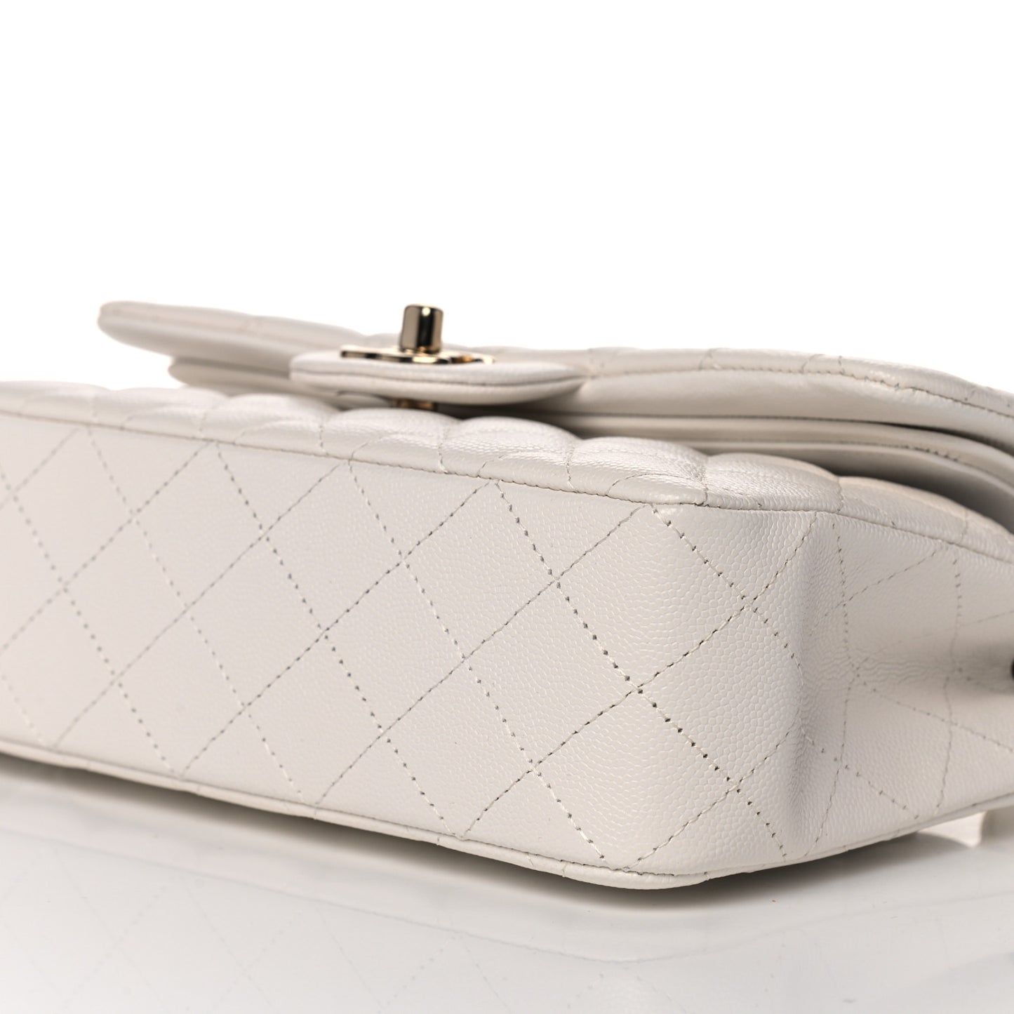 Caviar Quilted Small Double Flap White