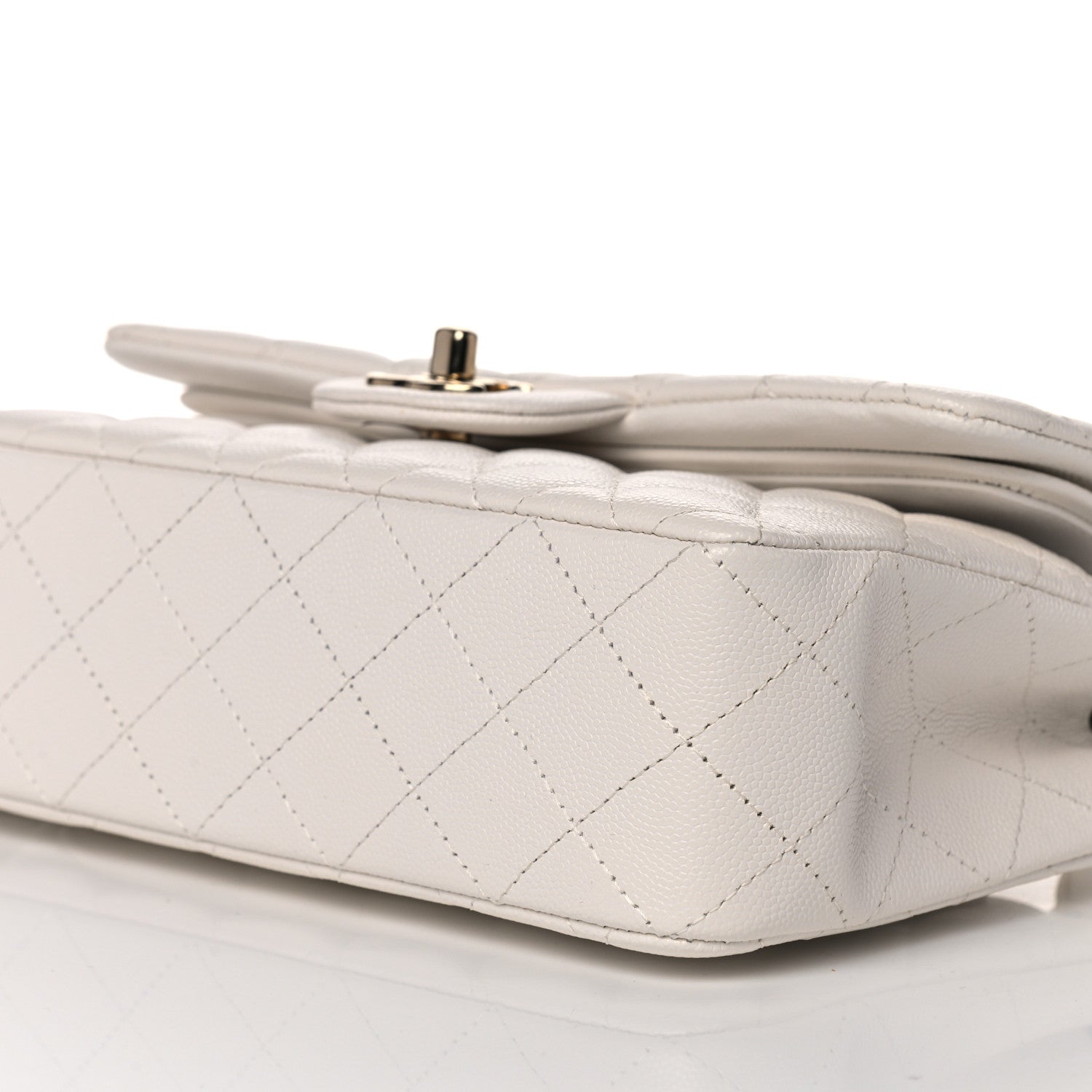 Chanel Caviar Quilted Small Double Flap White 8 of 9
