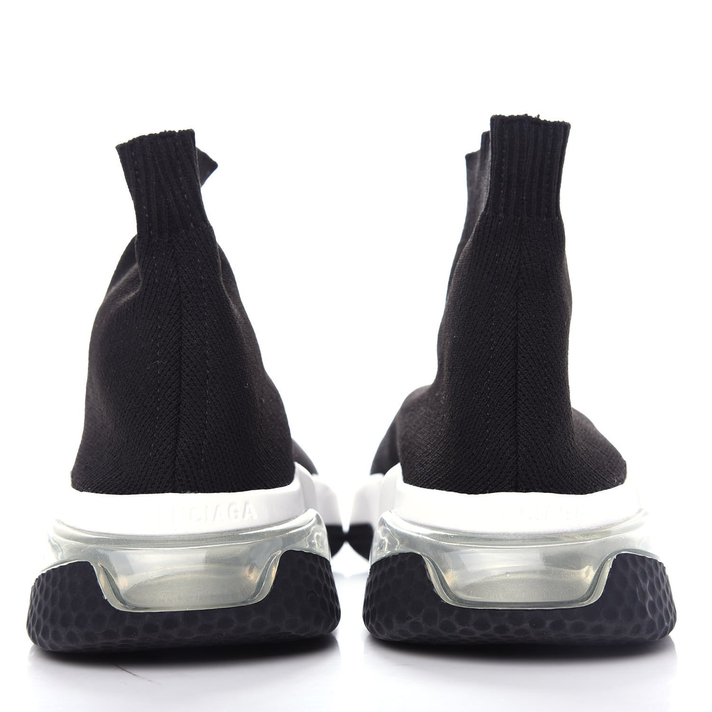 Neoprene Knit Womens Speed Clear Sole Sneakers 36 Black White