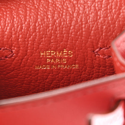 Hermes Tadelakt Chevre Mysore Kelly Quelle Idole Bag Charm Rose Sakura Sanguine Nata Sesame 5 of 6
