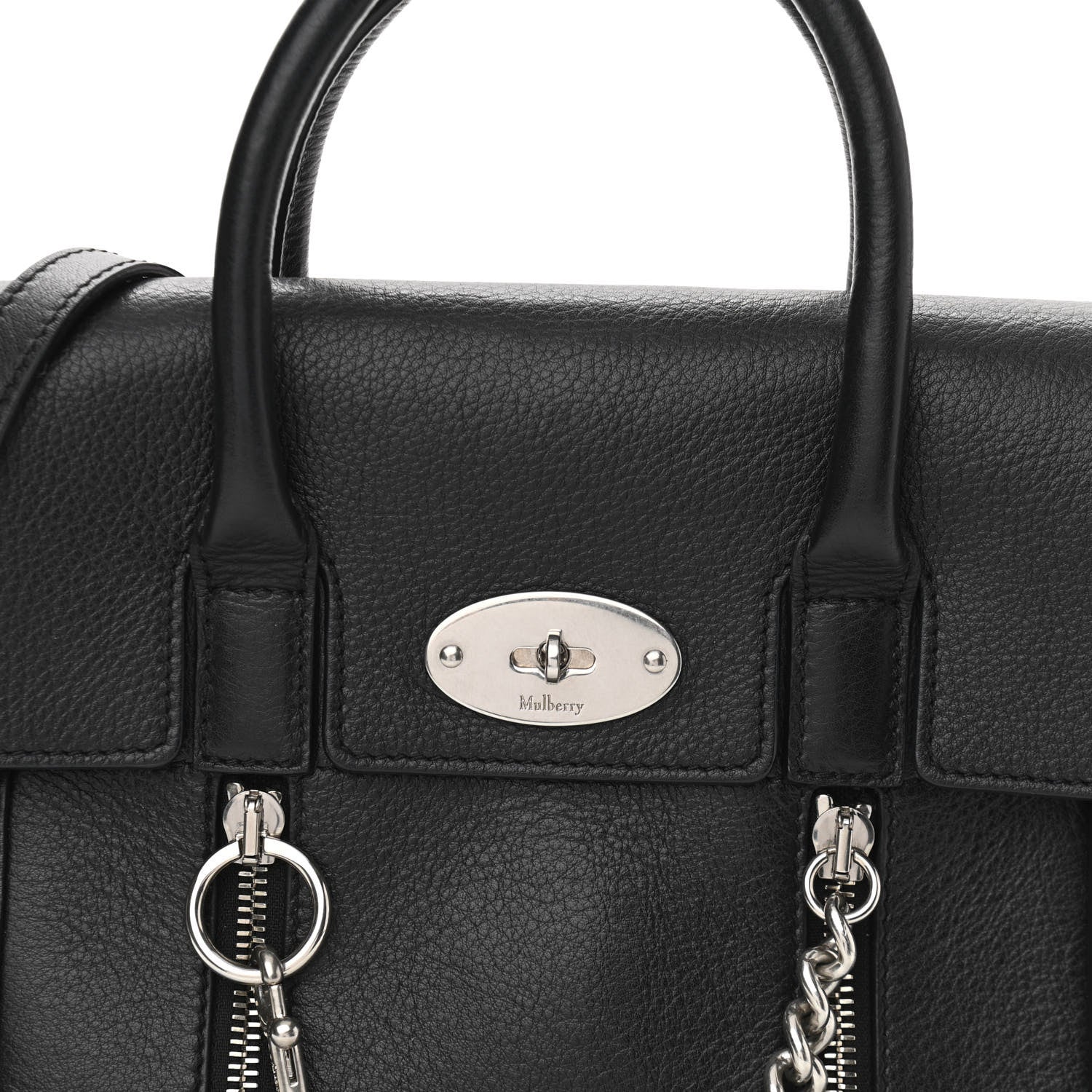 Mulberry Calfskin Zip Chain Bayswater Black 6 of 8