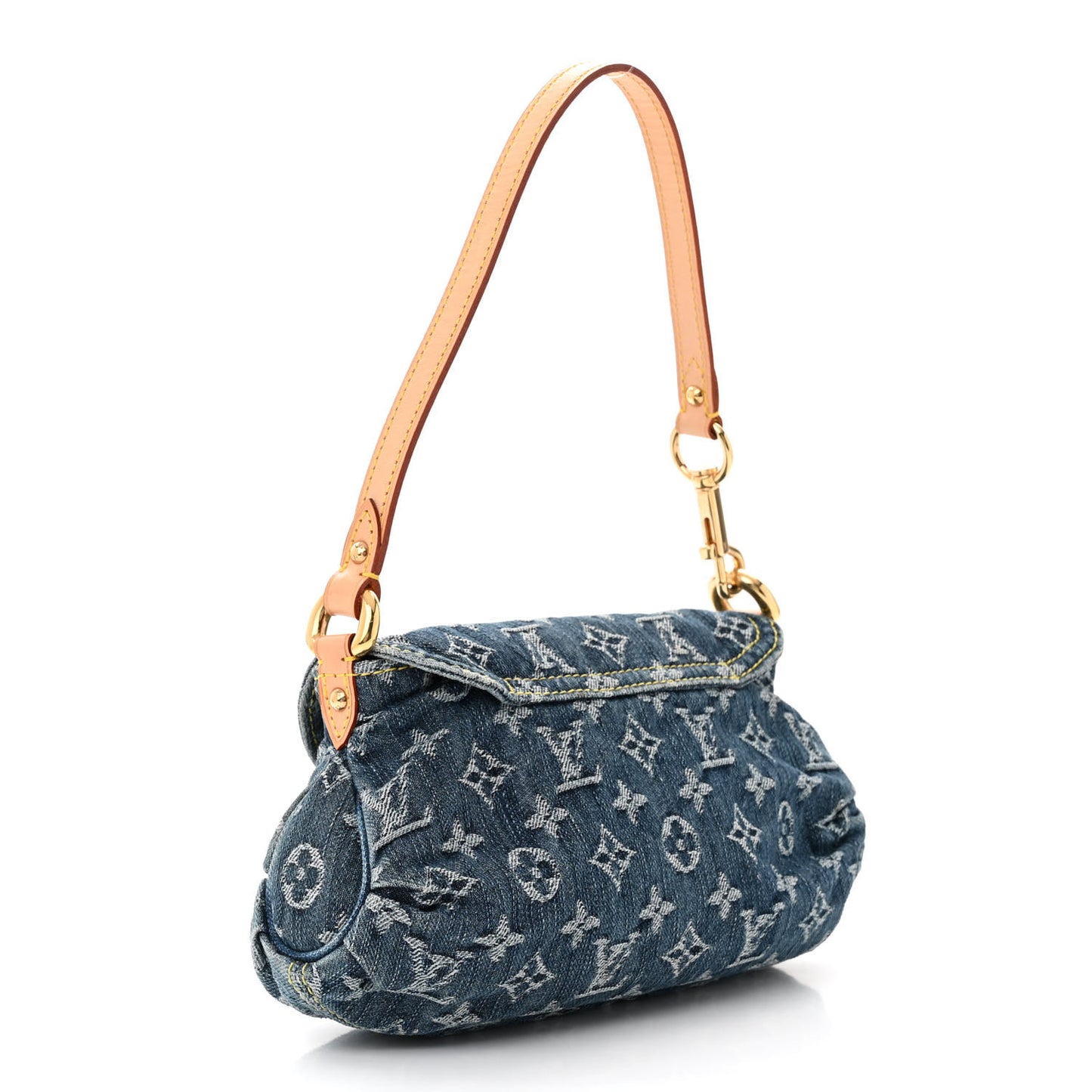 Monogram Denim Mini Pleaty Blue