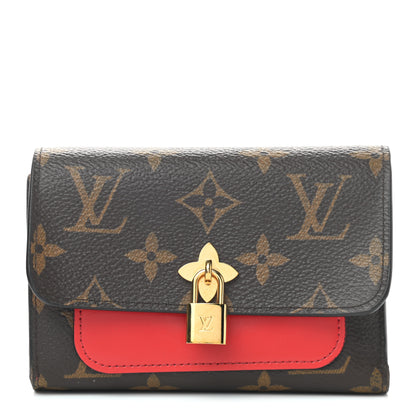 Louis Vuitton Monogram Flower Lock Compact Wallet Coquelicot 1 of 6