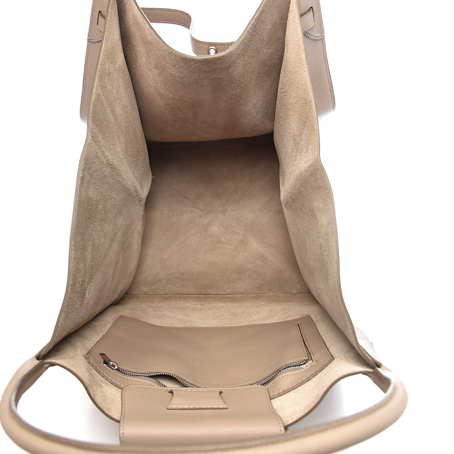Supple Grained Calfskin Medium Big Bag Light Taupe