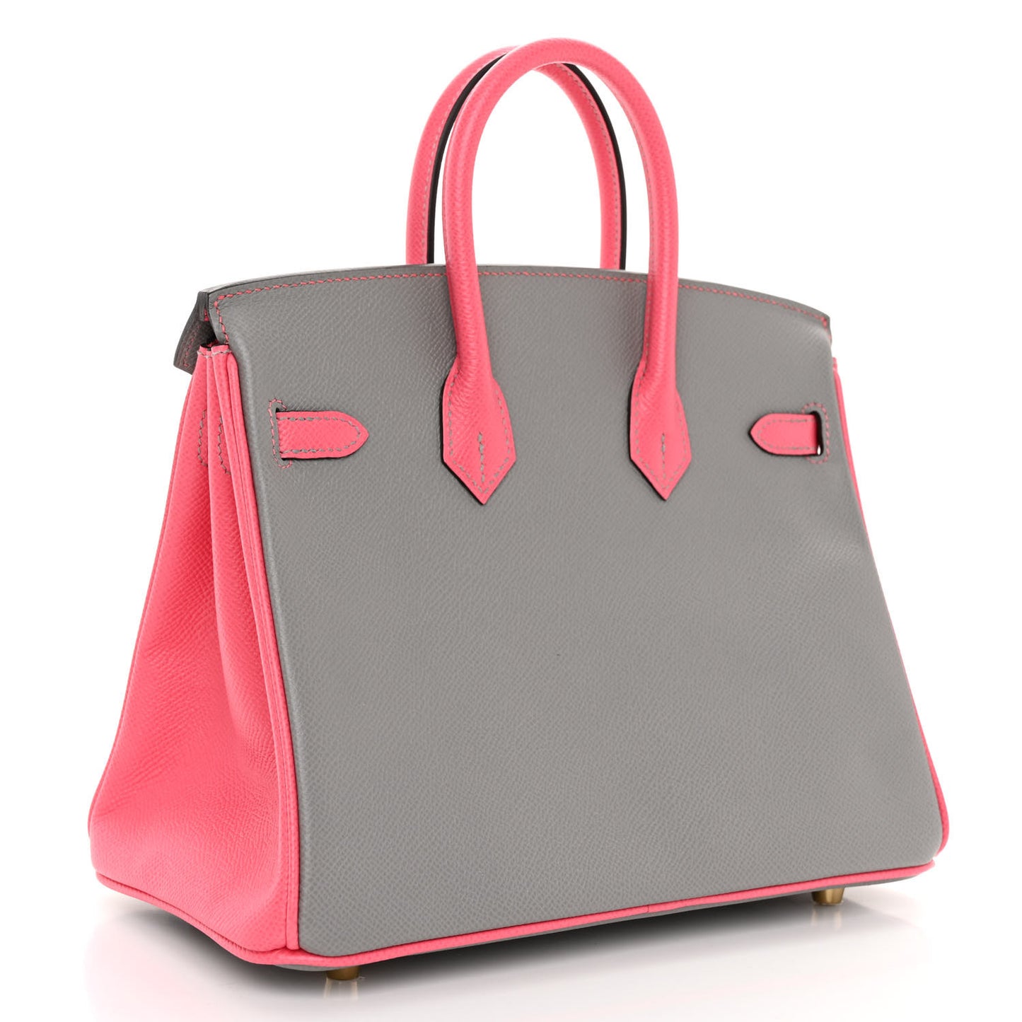 Epsom Horseshoe Birkin 25 Gris Mouette Rose Azalee