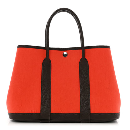 Hermes Toile Militaire Vache Country Garden Party 30 TPM Orange Mecano Chocolate 1 of 9