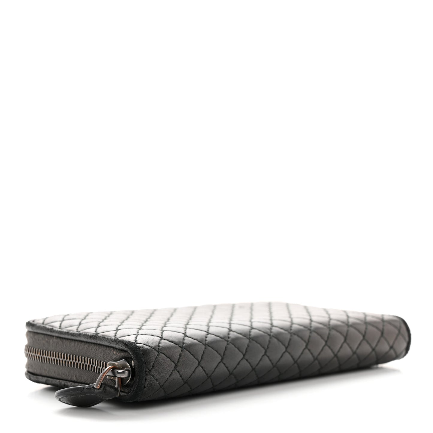 Nappa Bubble Quilted Zip Around Wallet Black