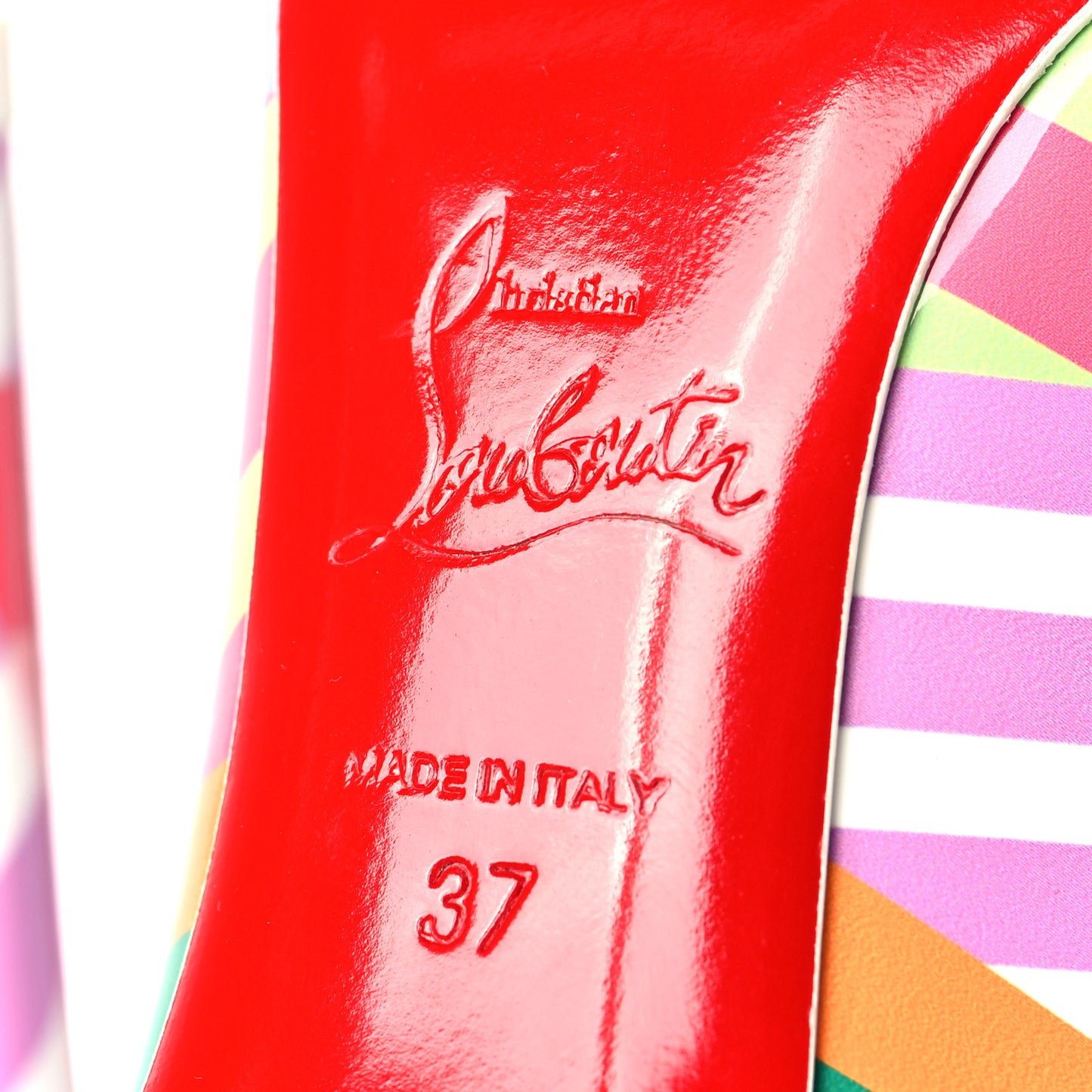 Patent Striped Hot Chick 100 Pumps 37 Multicolor