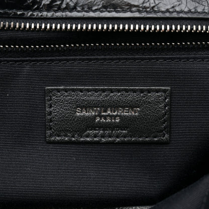Saint Laurent Crinkled Calfskin Matelasse Monogram Large Niki Chain Satchel Black 6 of 11