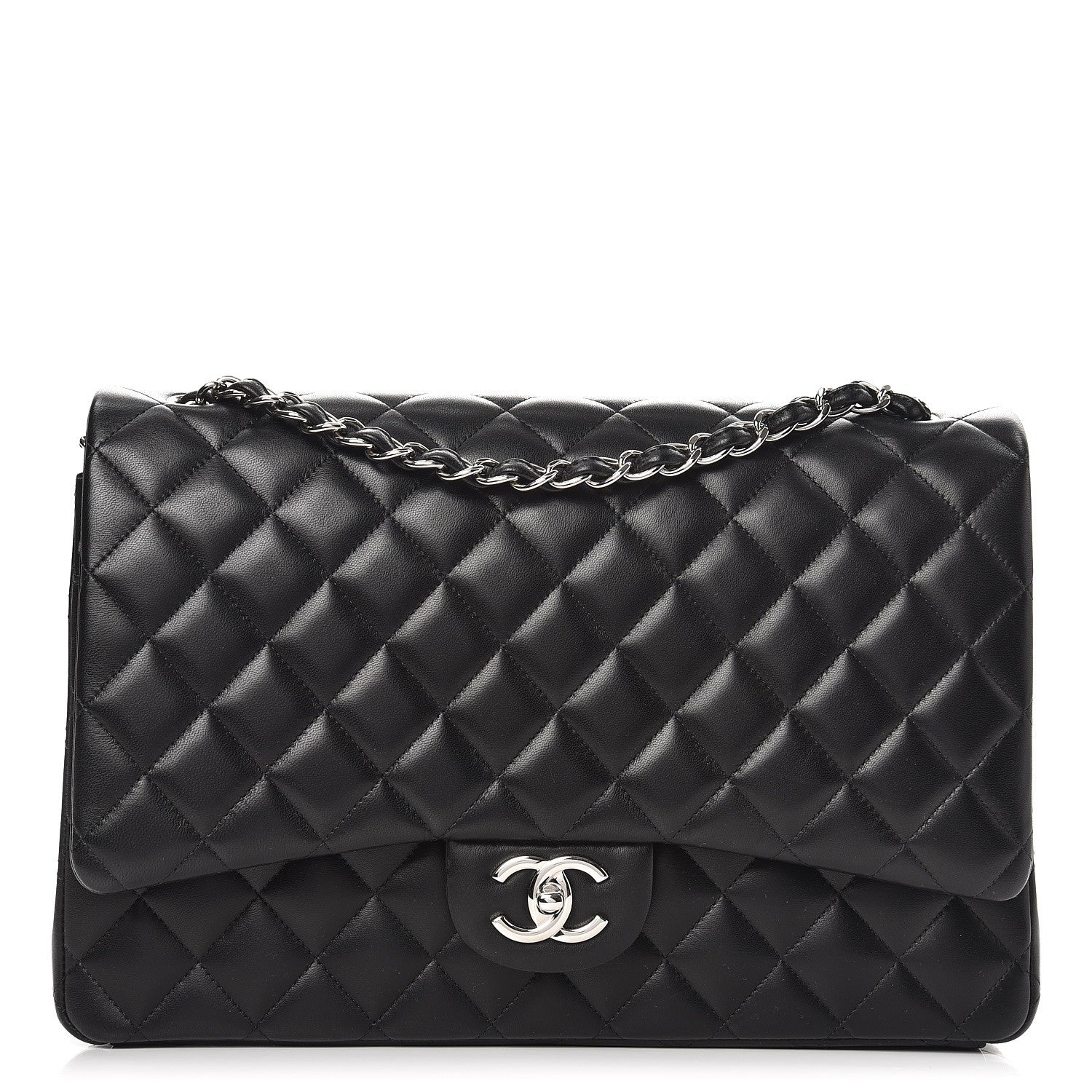 Chanel Lambskin Quilted Maxi Double Flap Black 1 of 8