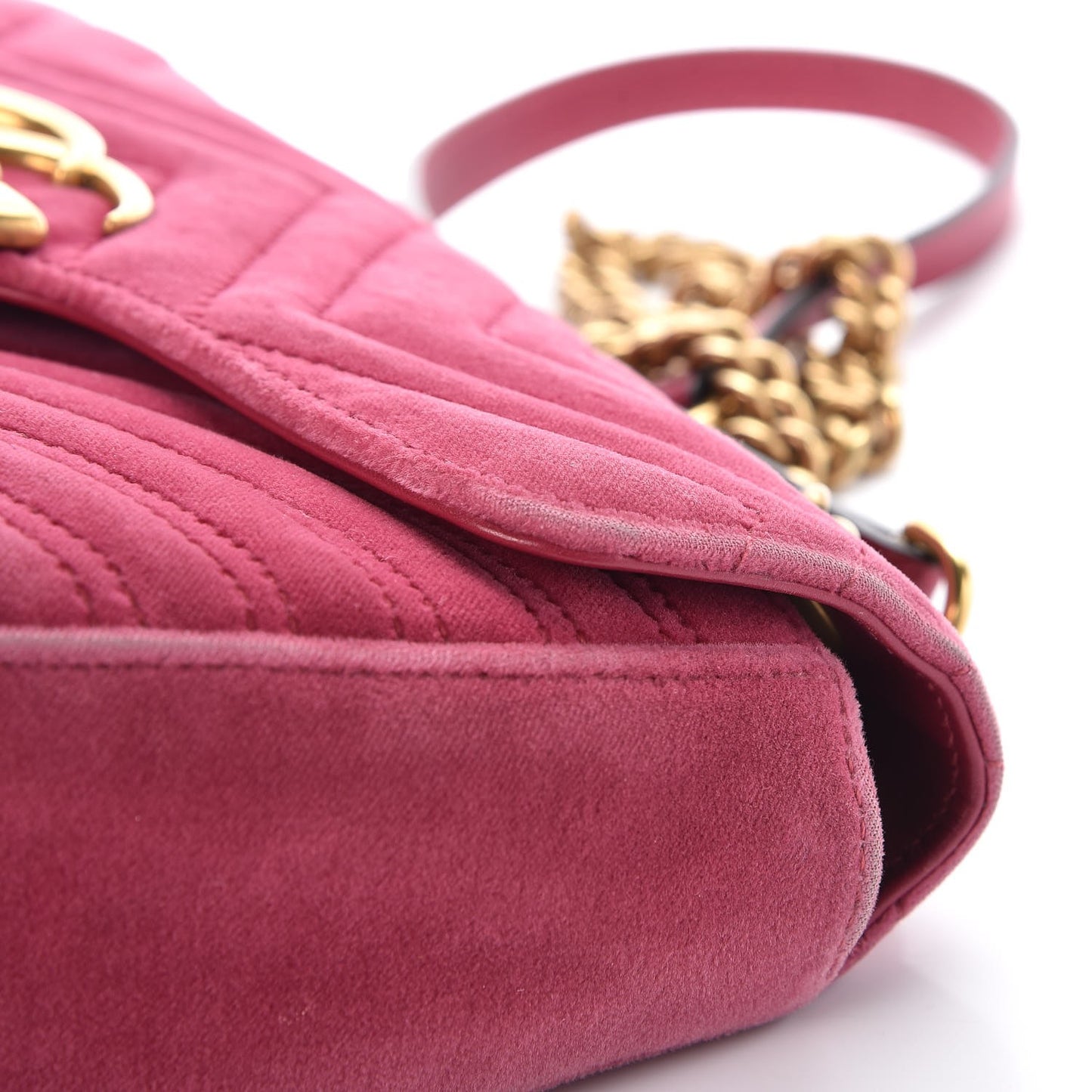 Velvet Matelasse Small GG Marmont Shoulder Bag Light Raspberry Rose