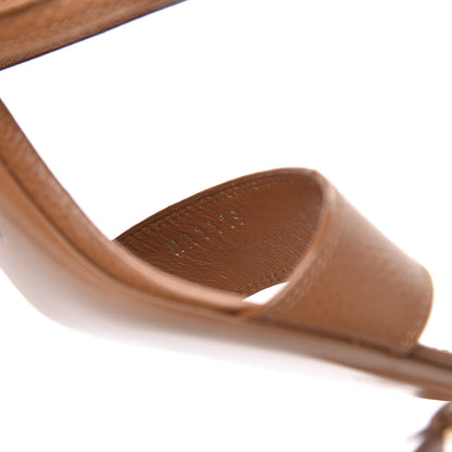 Louis Vuitton Grained Calfskin Horizon Sandals 37 Cognac Brown 8 of 9