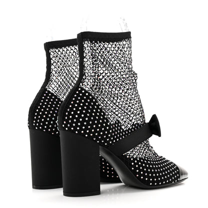 Chanel Resille Strass Kid Suede Patent Mary Jane Short Boots 38.5 Black 4 of 8