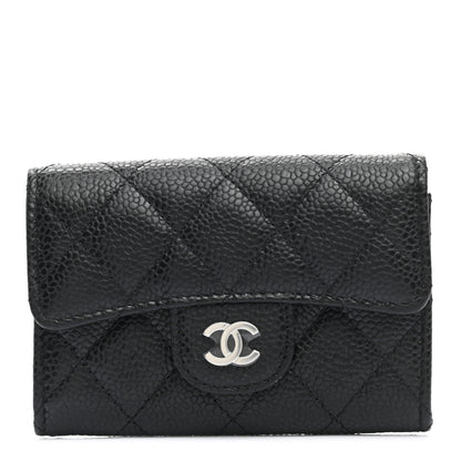 Chanel Caviar Quilted Flap Card Holder Wallet Black 1 of 8