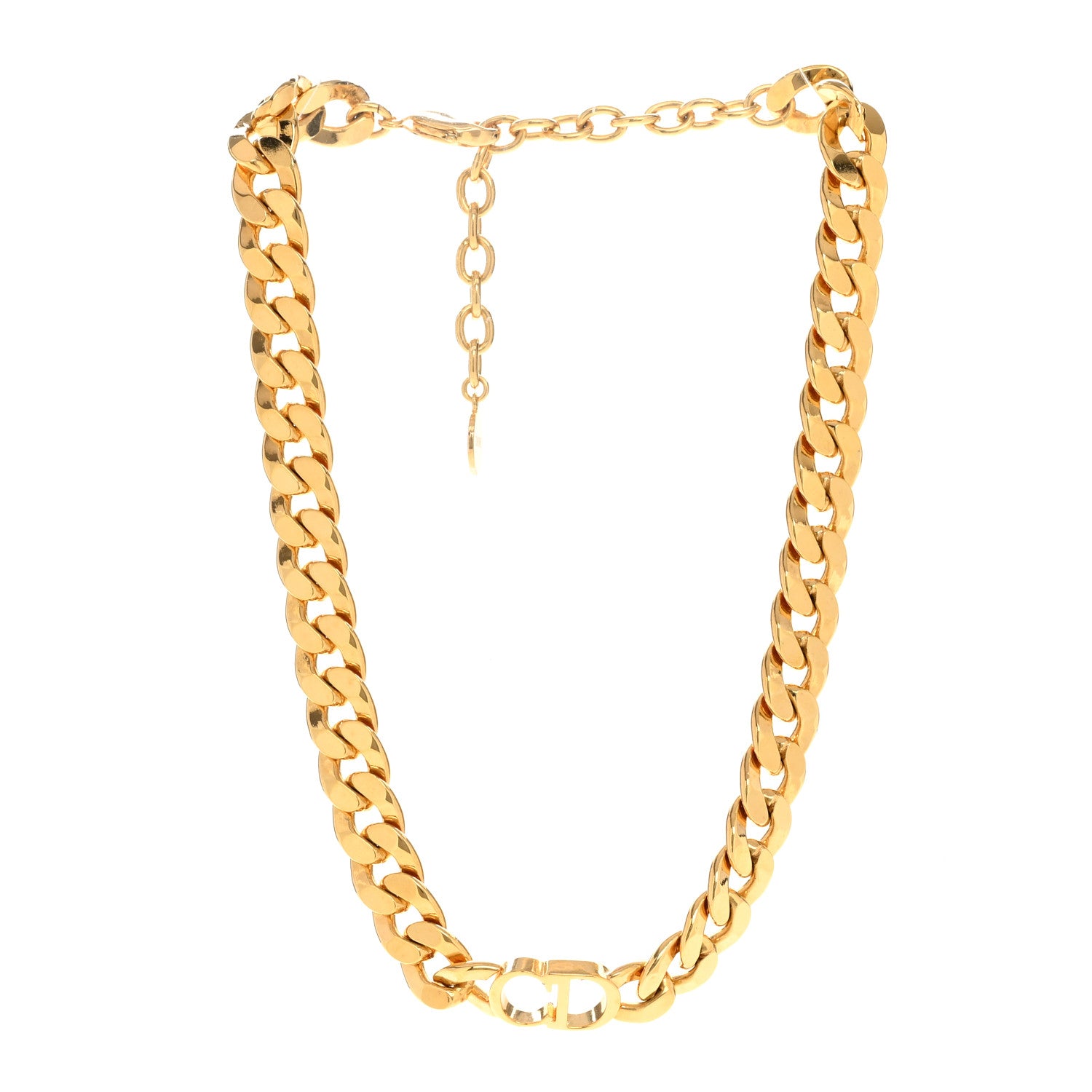 Christian Dior Metal Danseuse Etoile Chain Choker Necklace Gold 3 of 6