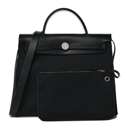Hermes Military Toile Vache Hunter Herbag Zip PM 31 Black 1 of 8