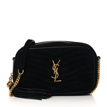 Saint Laurent Suede Matelasse Monogram Mini Lou Camera Bag Black 1 of 11