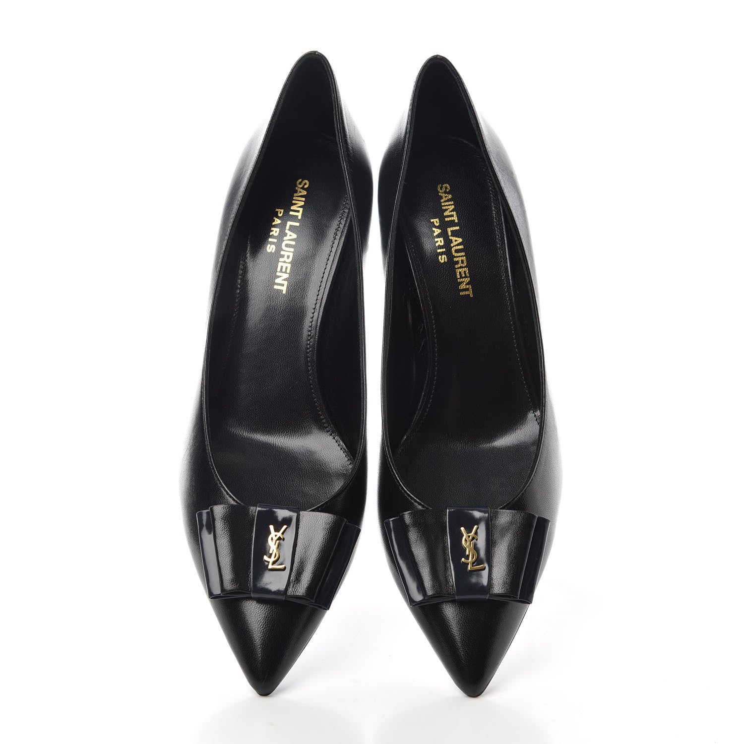 Saint Laurent Calfskin Bow Anais Pumps 37.5 Black 5 of 10