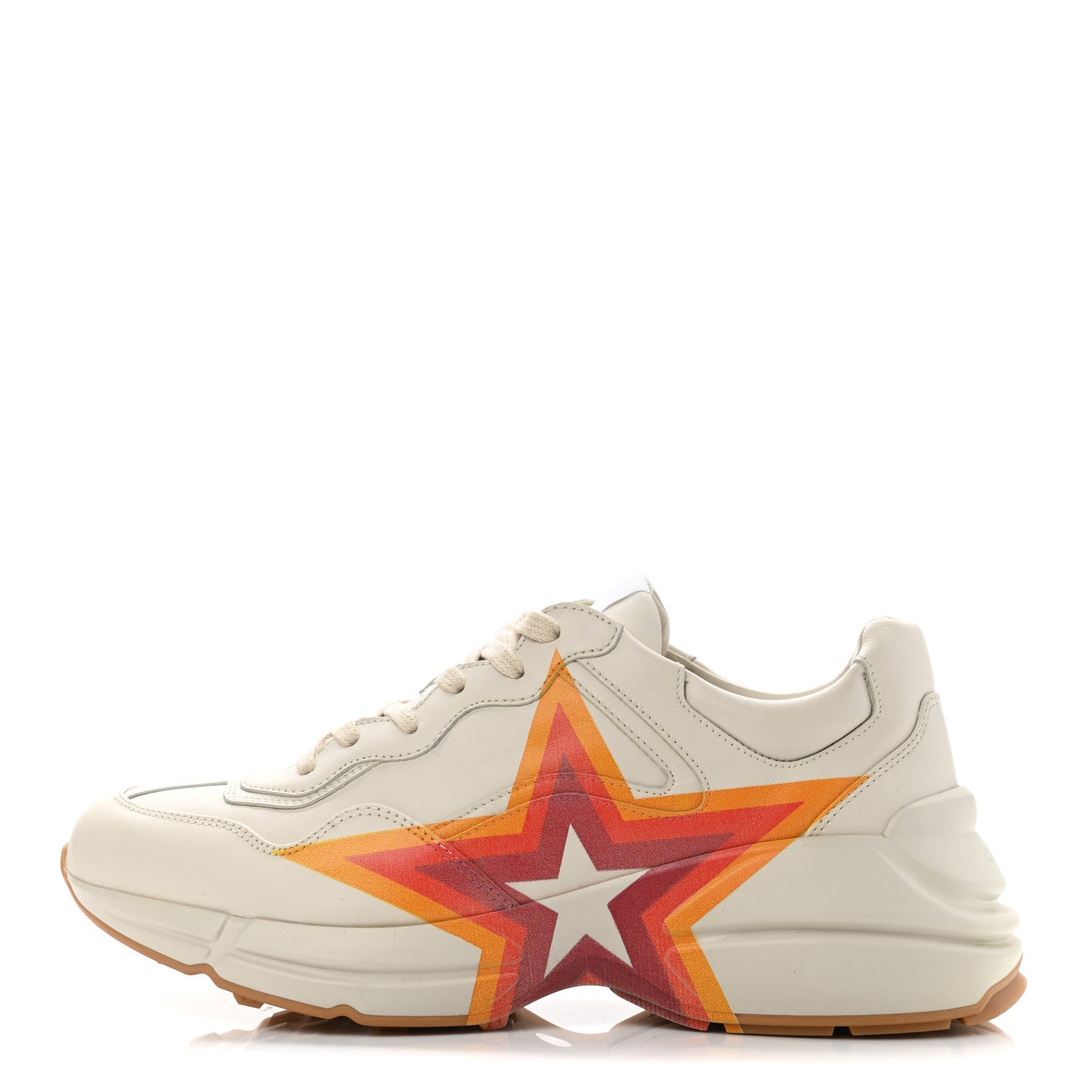 Calfskin Interlocking G Star Mens Rhyton Sneakers 8.5 Mystic White
