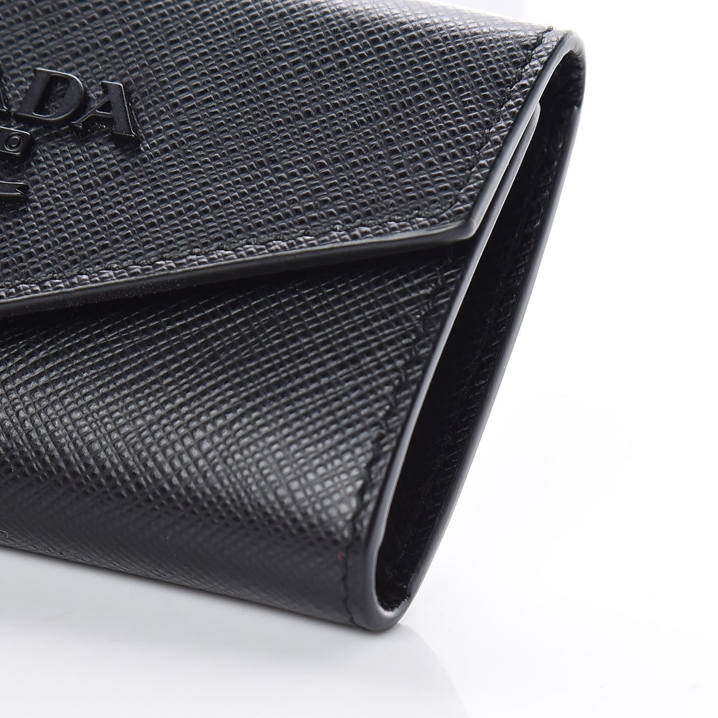 Saffiano Shine Monochrome 4 Key Holder Black