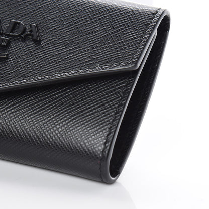 Prada Saffiano Shine Monochrome 4 Key Holder Black 8 of 11
