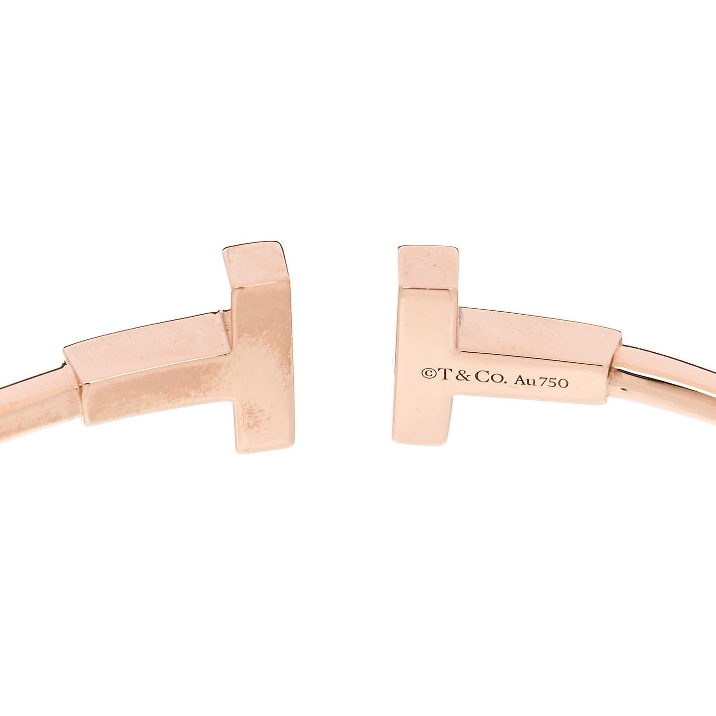 18K Rose Gold Diamond T Wire Bracelet