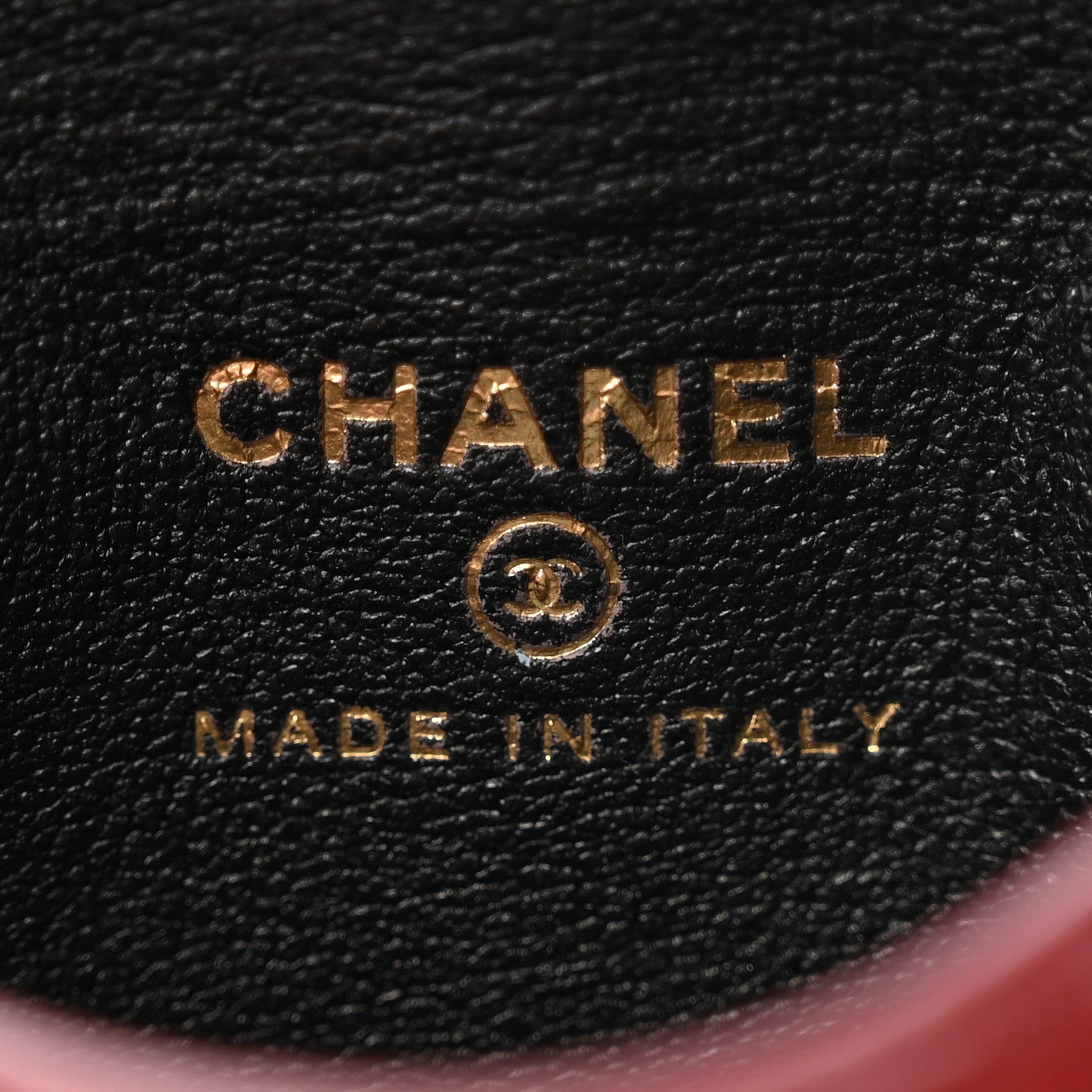 Chanel Lambskin Card Holder Bag Charm Burgundy 6 of 7