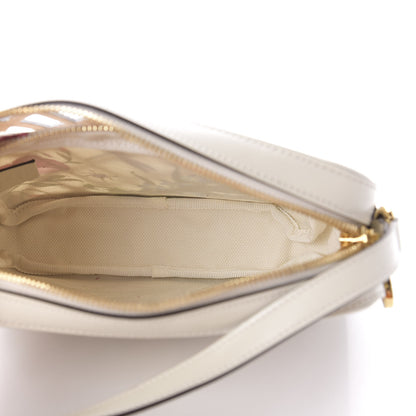 Gucci Canvas Calfskin Flora Infinity Cutout Shoulder Bag White Multicolor 5 of 10