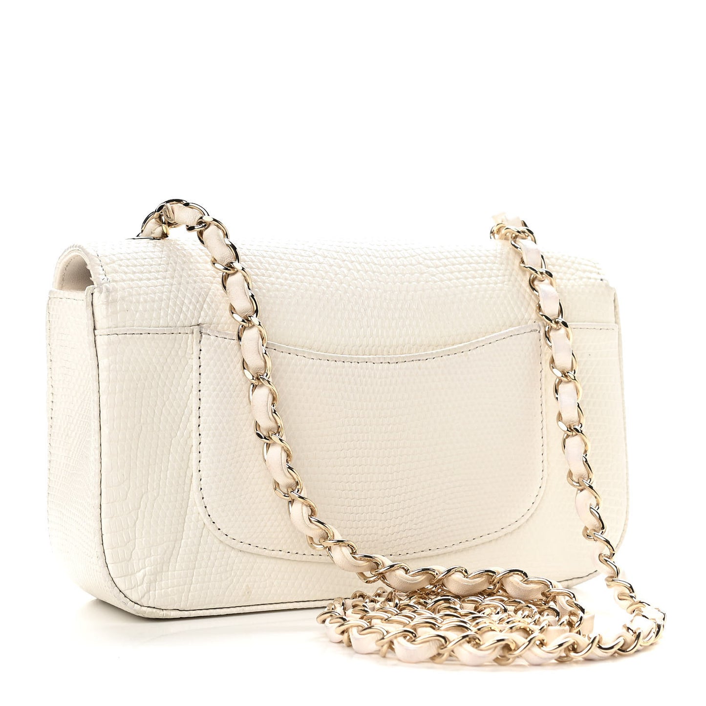Lizard Mini Rectangular Flap White