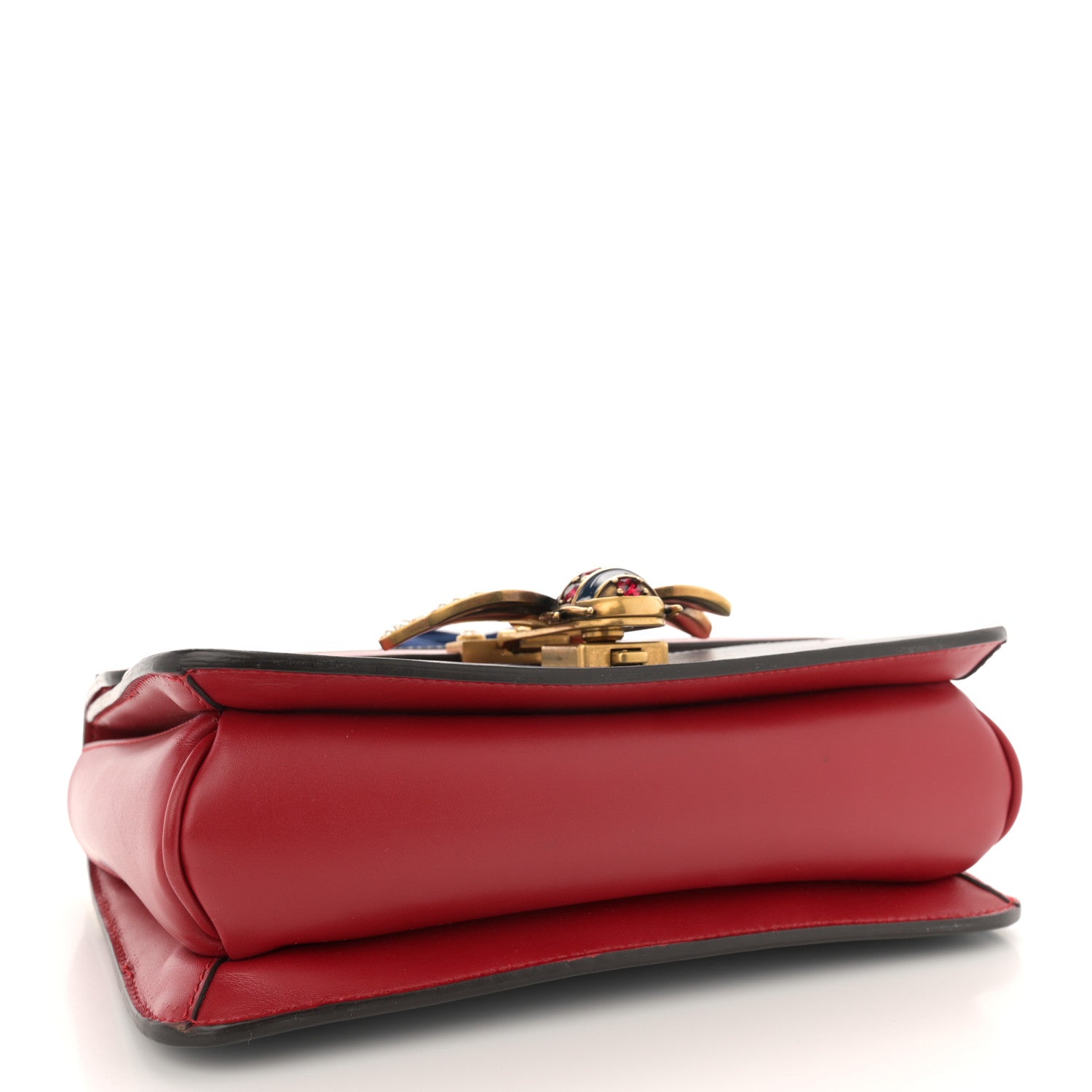 Gucci Calfskin Sylvie Web Queen Margaret Shoulder Bag Blue Agata Hibiscus Red Mystic White 4 of 16