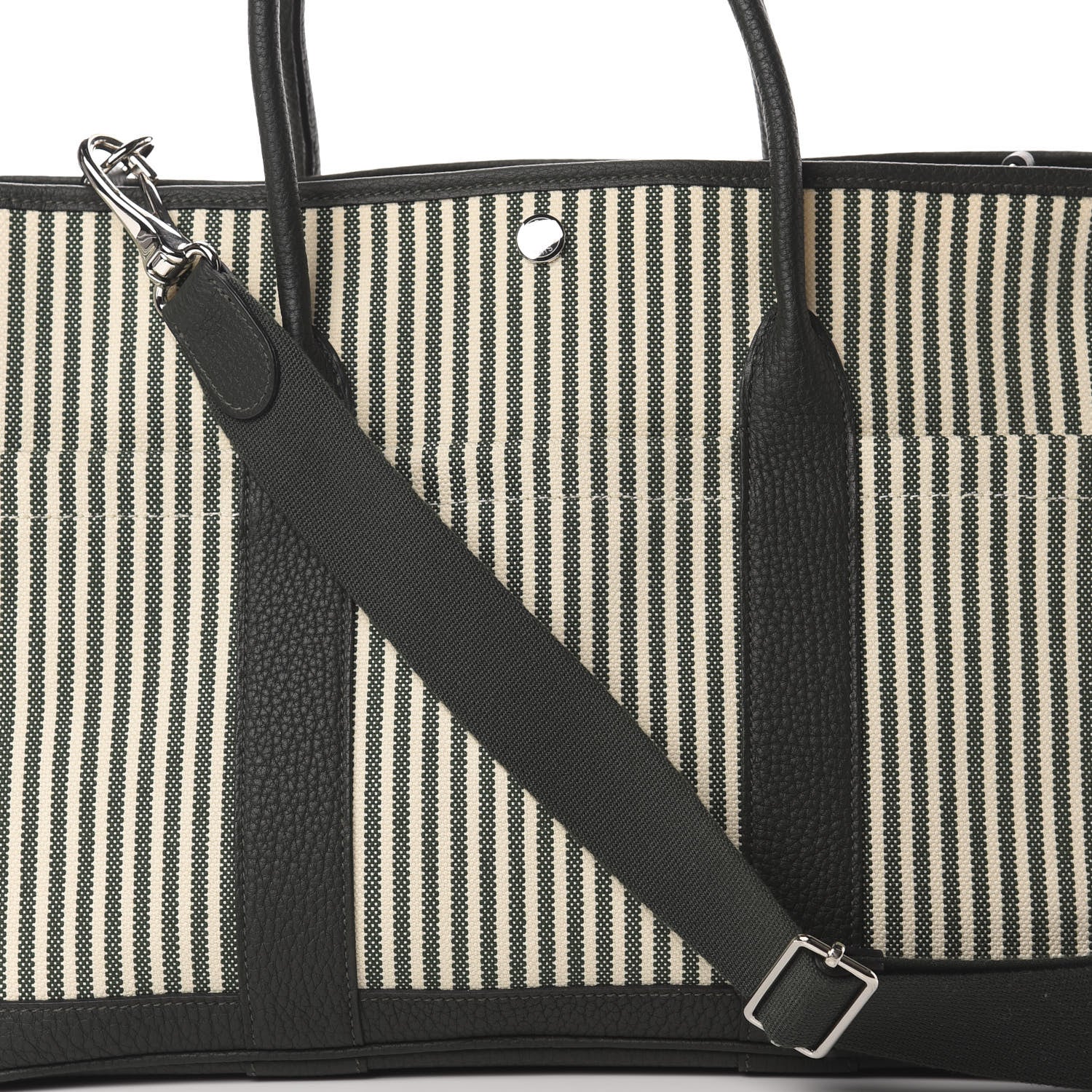 Hermes Toile Vache Country Garden Party Pockets 36 MM Tote Ecru Vert Anglais Vert Fonce 8 of 10