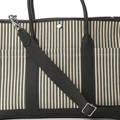 Hermes Toile Vache Country Garden Party Pockets 36 MM Tote Ecru Vert Anglais Vert Fonce 8 of 10