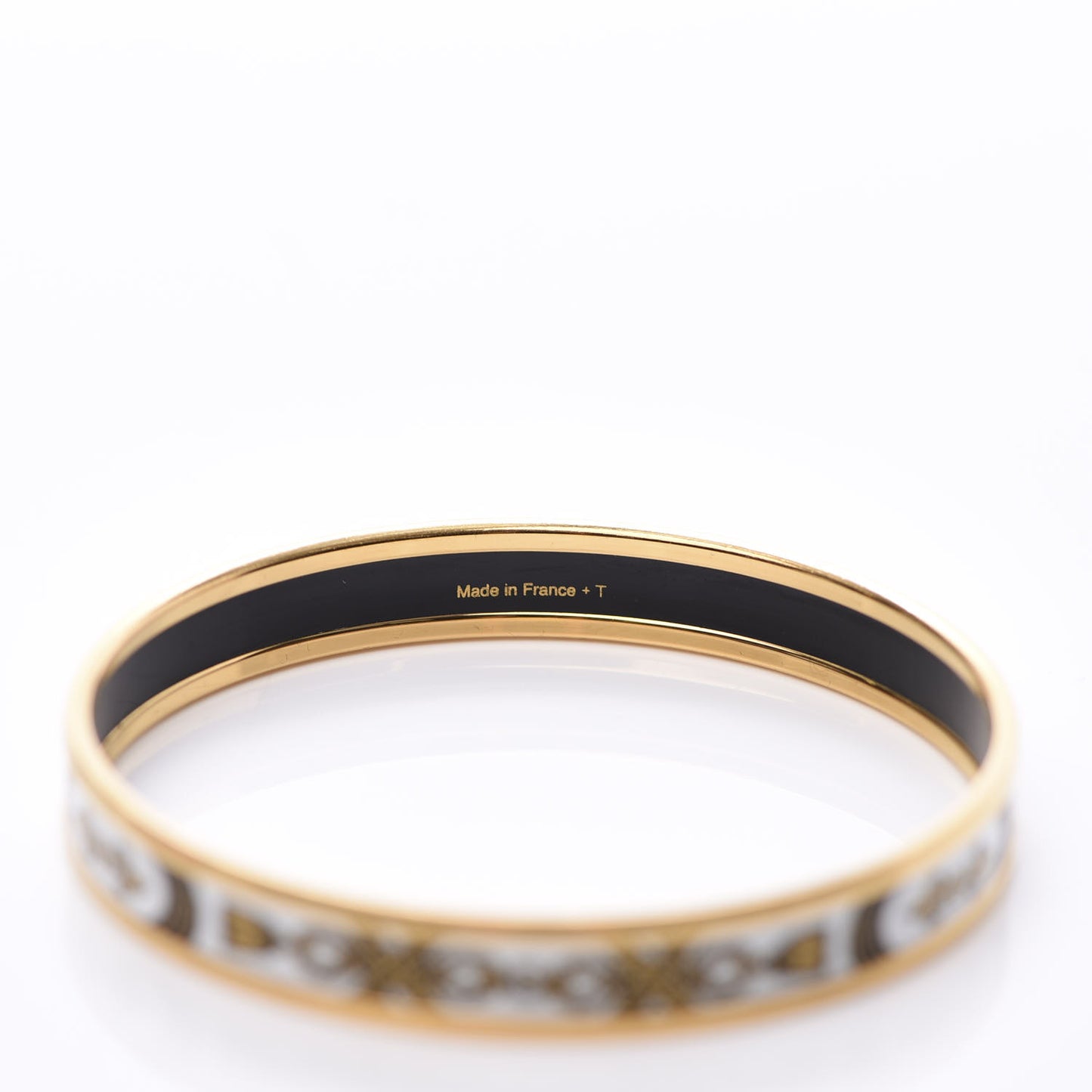 Enamel Printed Grand Apparat Narrow Bracelet 65 White
