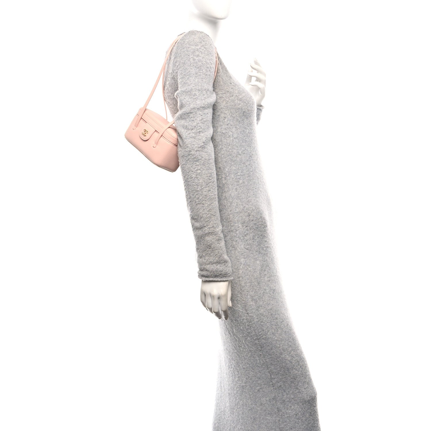 Chanel Shiny Caviar Preppy Coco Long Vanity With Strap Light Pink 2 of 12