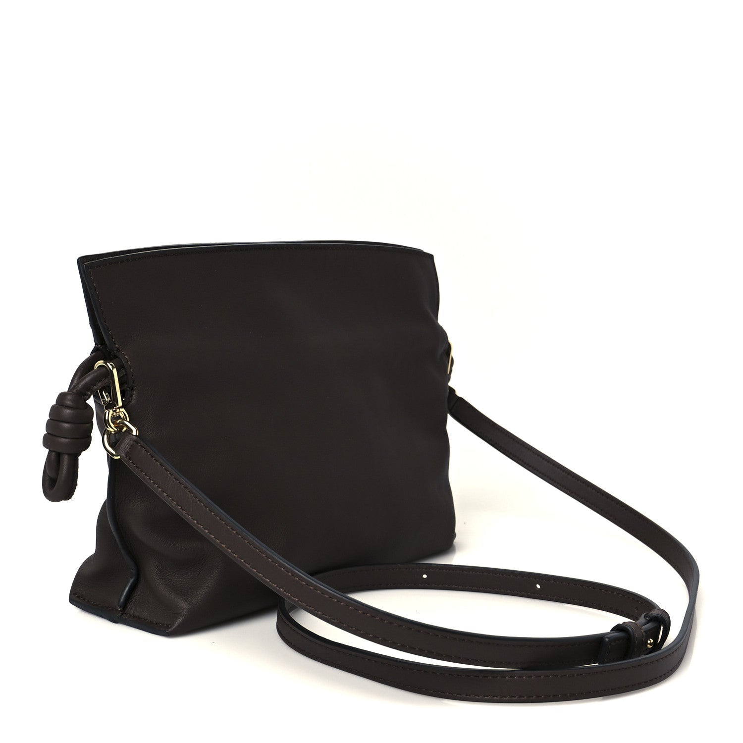 Loewe Calfskin Mini Flamenco Knot Clutch Chocolate 3 of 10