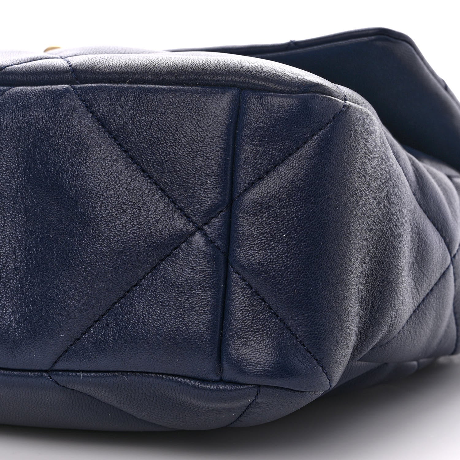 Chanel Lambskin Quilted Large Chanel 19 Flap Navy Blue 10 of 11