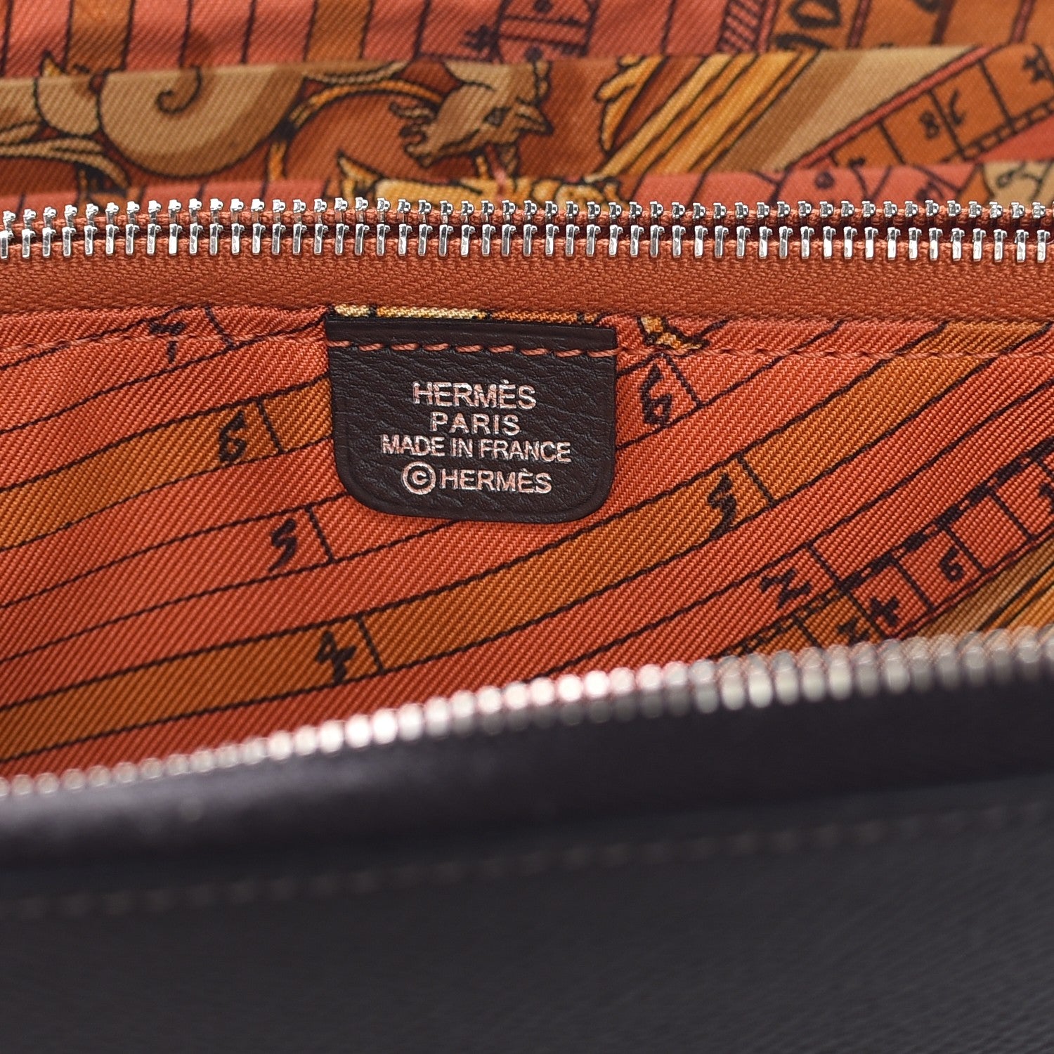 Hermes Epsom Silk'In Wallet Graphite Potiron 6 of 8