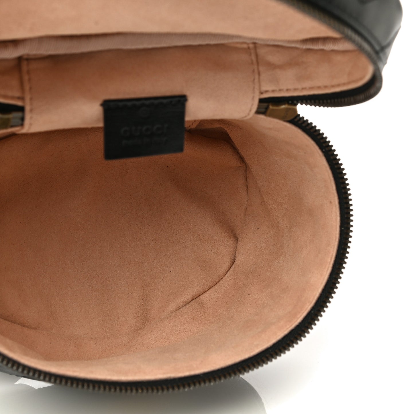 Calfskin Matelasse Mini GG Marmont Round Backpack Black