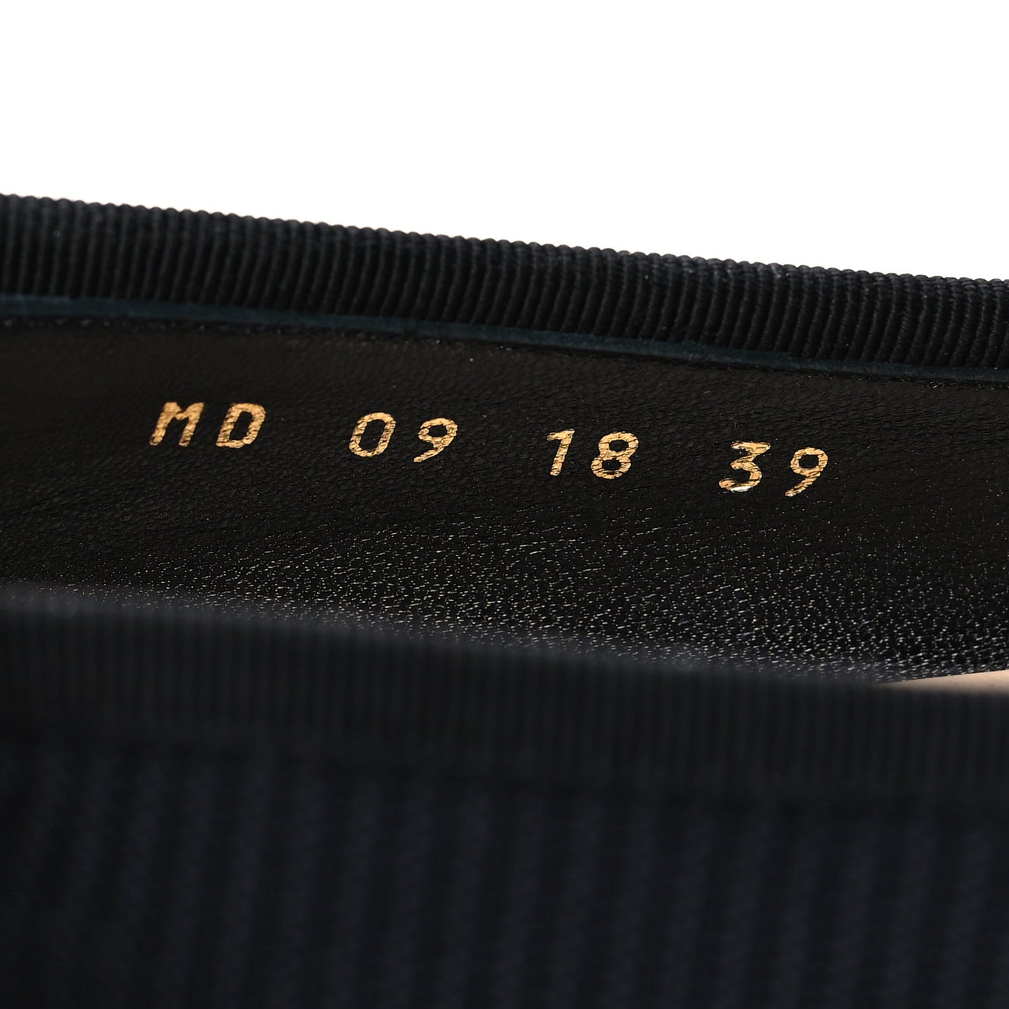 Fabric Ribbon Embroidered J'Adior Ballet Flats 39 Black