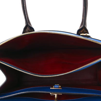 Louis Vuitton Calfskin Monogram City Steamer MM Blue Burgundy White 6 of 16