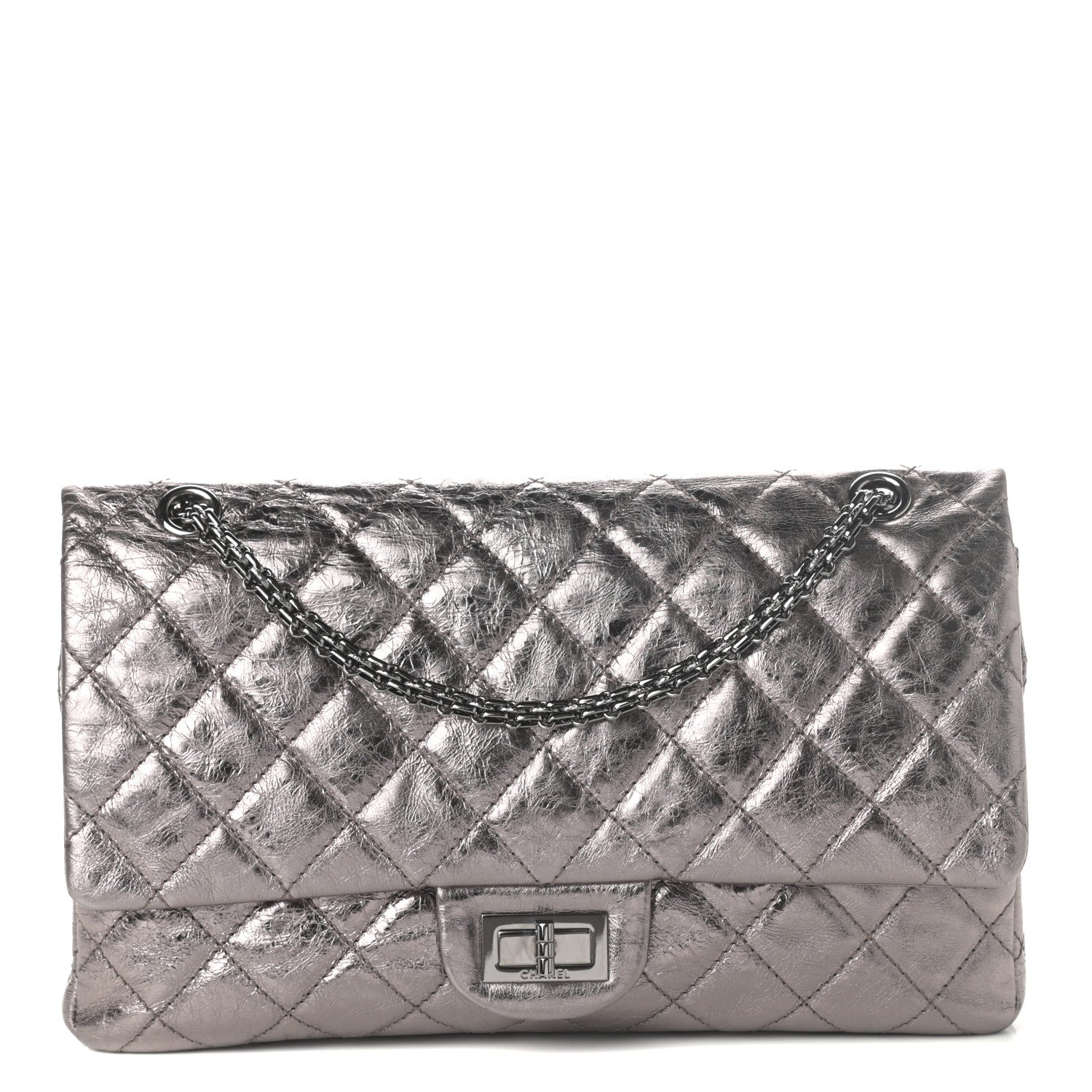 Chanel Metallic Aged Calfskin Quilted 2.55 Reissue 227 Flap Dark Silver 1 of 9