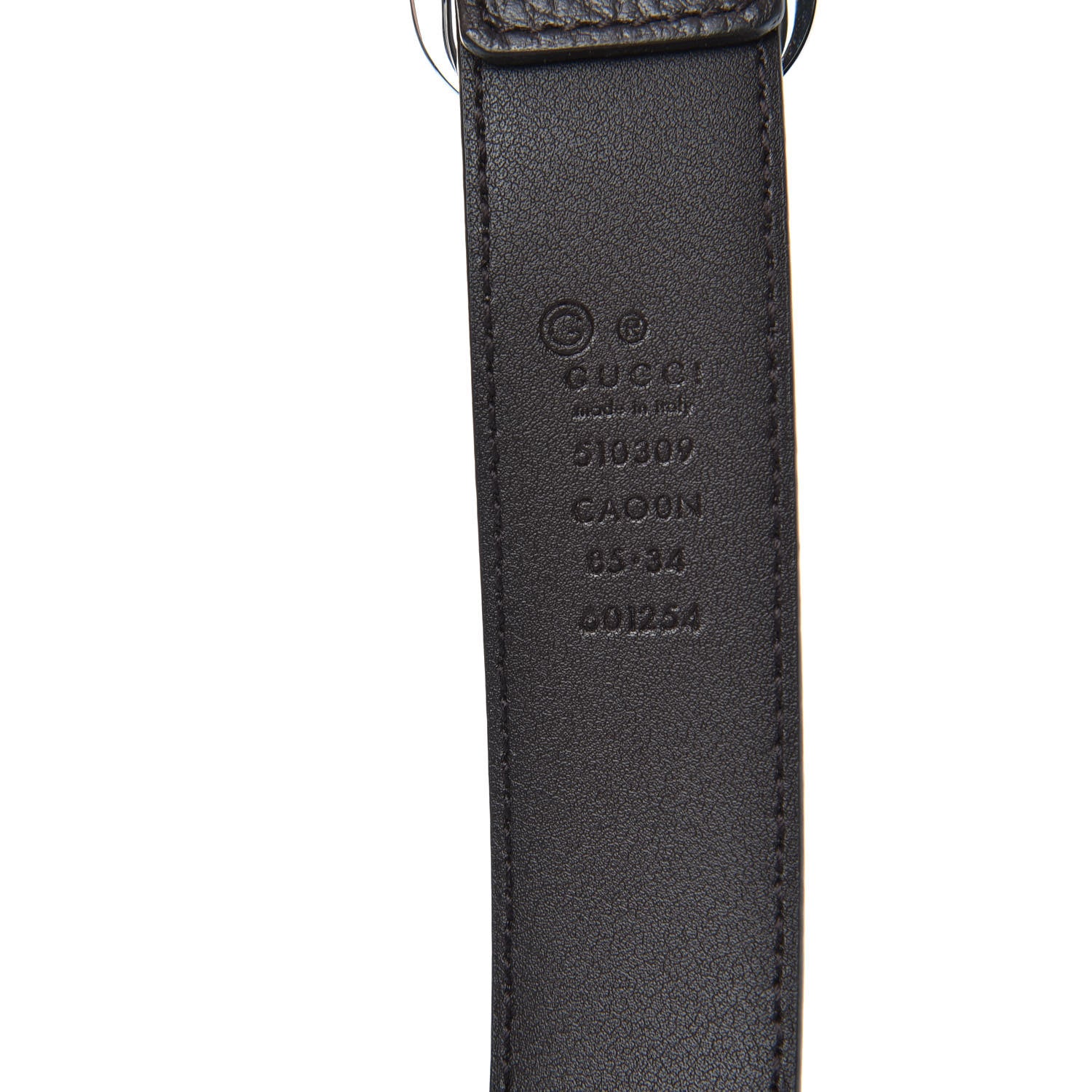 Gucci Calfskin Belt 85 34 Dark Brown 4 of 4