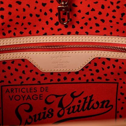 Louis Vuitton Monogram Kusama Waves Neverfull MM Red 8 of 10